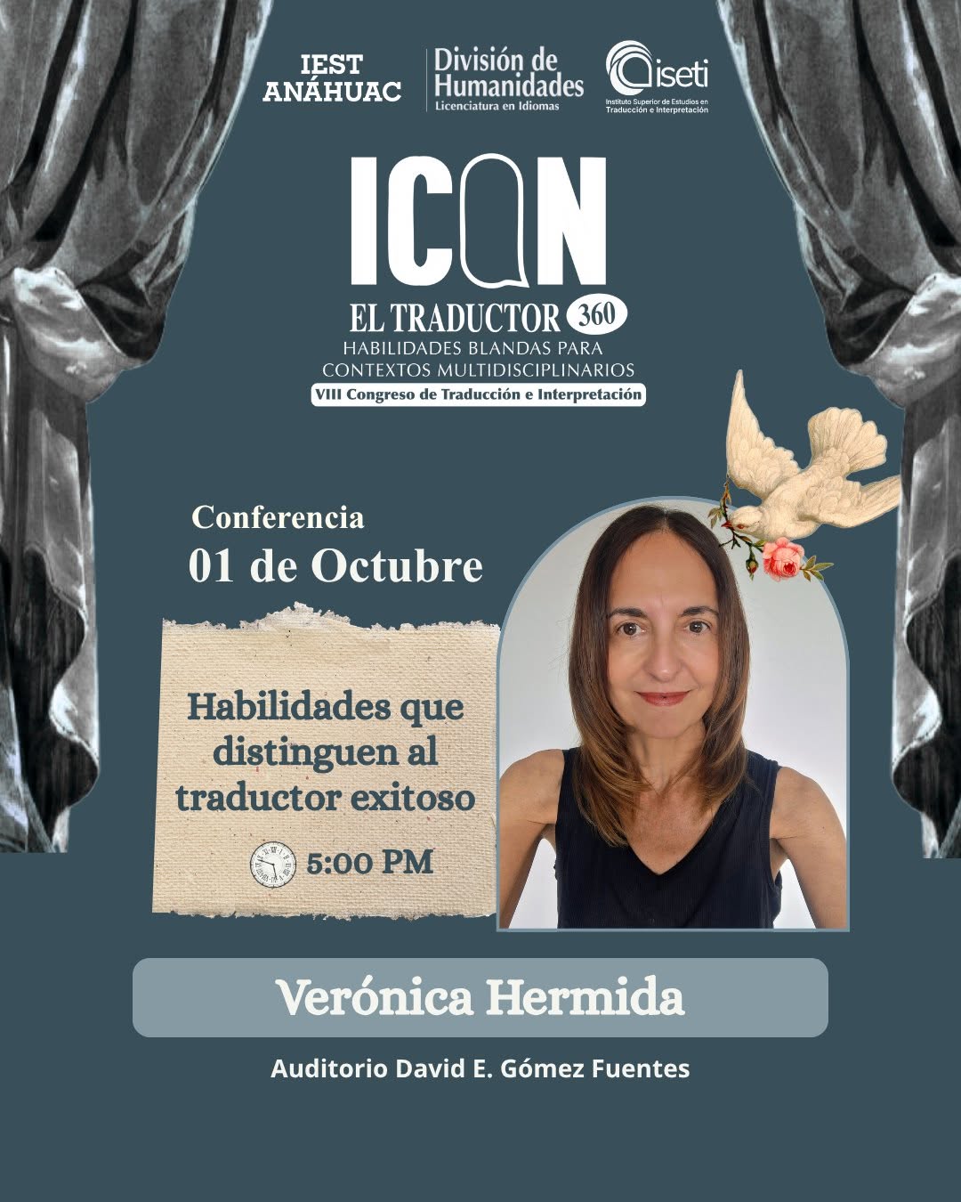 Conferencia de Verónica Hermida: Habilidades que distinguen al traductor exitoso, 1 de octubre