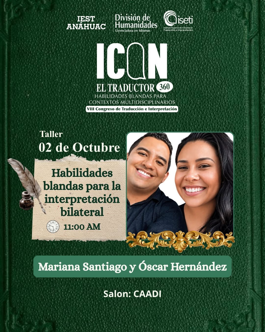 Taller de Mariana Santiago y Óscar Hernández: Habilidades blandas para la interpretación bilateral, 2 de octubre
